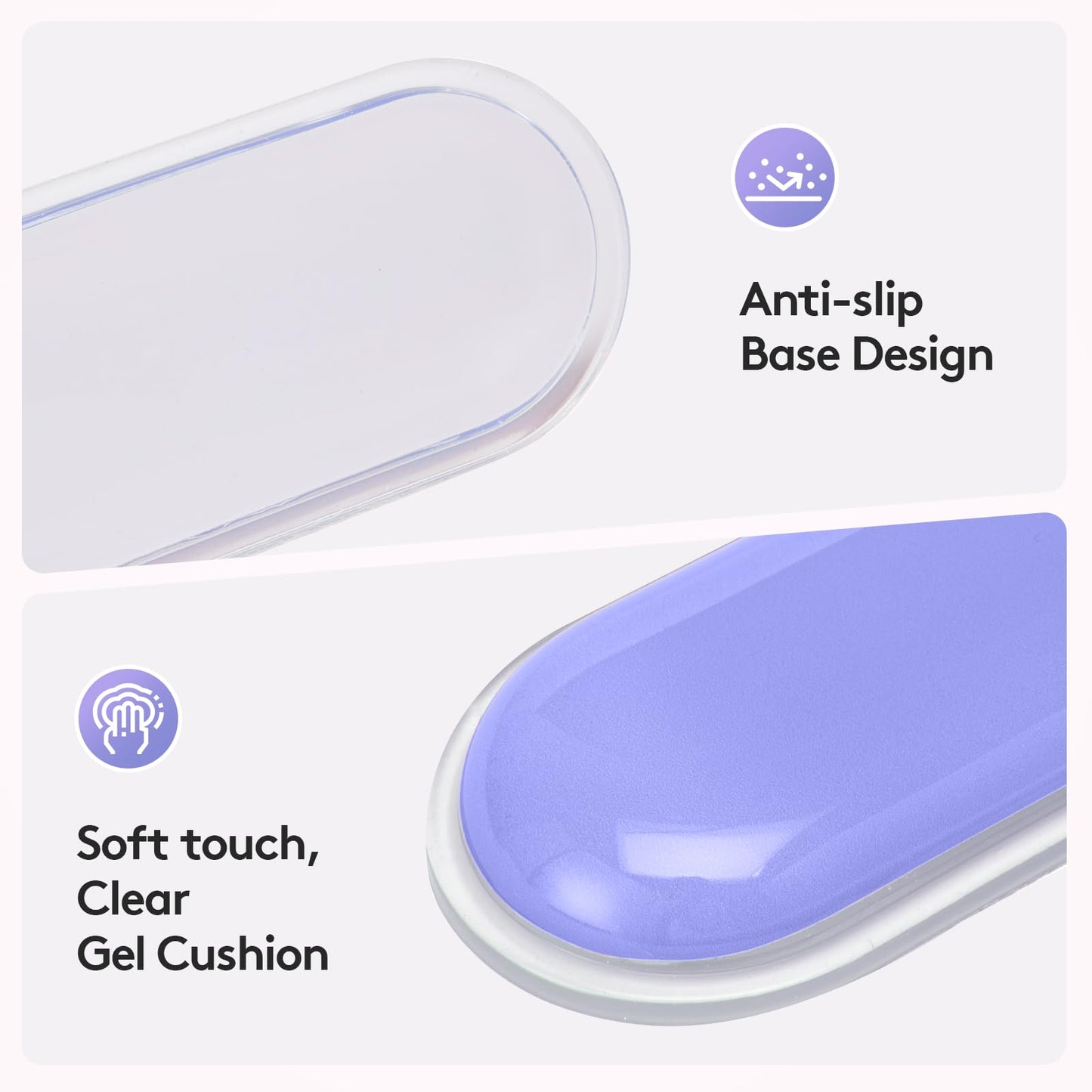 Ergonomic Gel Wrist Rest Set – Keyboard and Mouse Support Pad with Soft Cushioning for Office, Work, Gaming, and Study – Anti-Slip Base, Comfortable Design (Purple-Blue-Pink) - Image 5