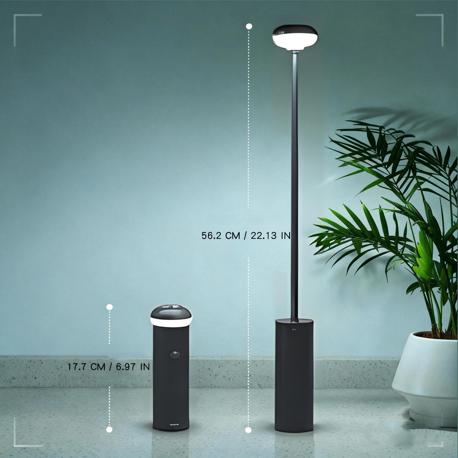 Portable Telescopic Camping Light with 5000mAh Battery – Rechargeable, IPX65 Waterproof, Magnetic & Multi-Mode Outdoor Lamp (Grey) - Image 2