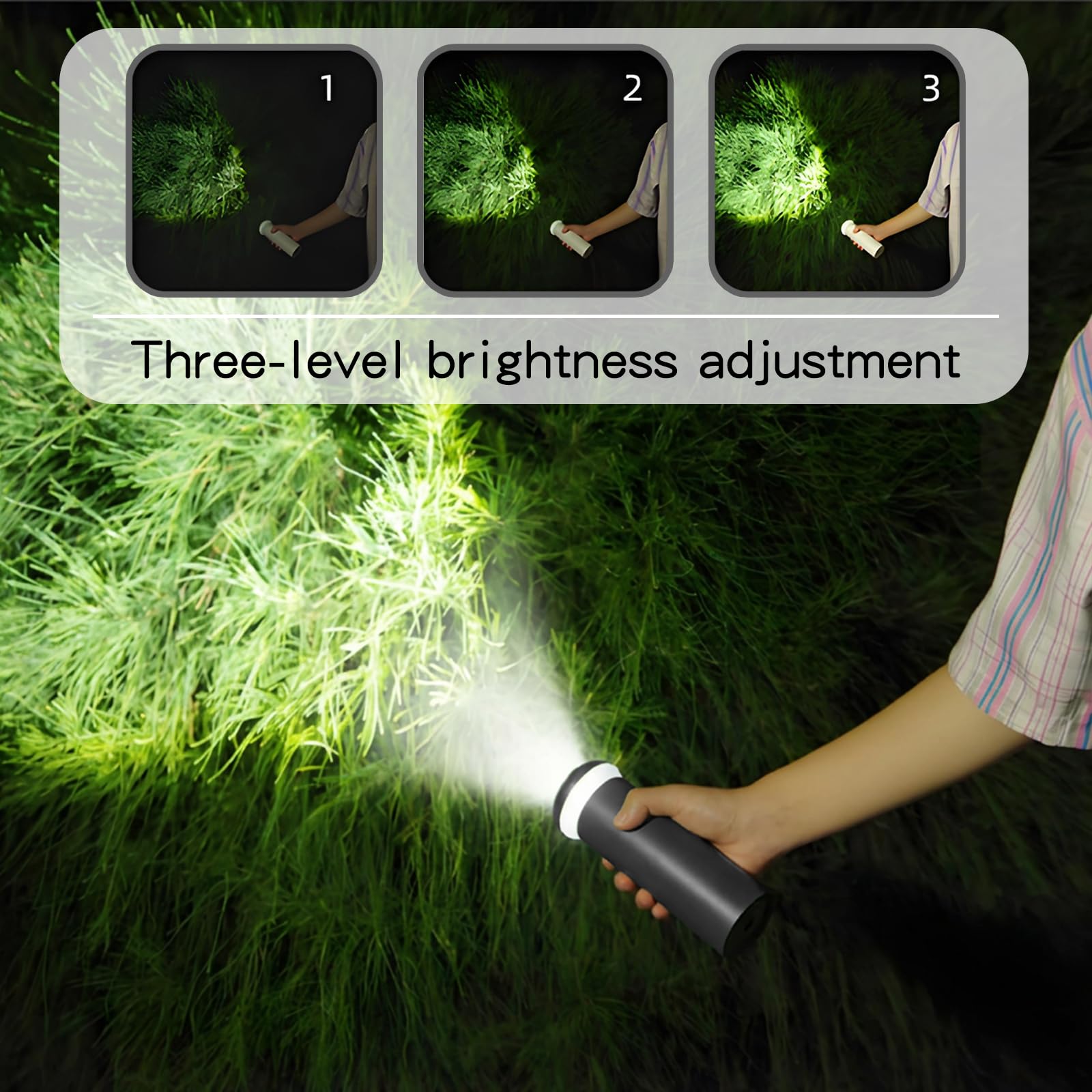 Portable Telescopic Camping Light with 5000mAh Battery – Rechargeable, IPX65 Waterproof, Magnetic & Multi-Mode Outdoor Lamp (Grey) - Image 6
