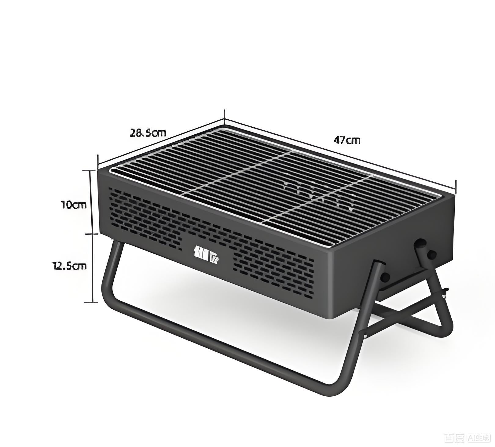 Portable Charcoal Grill with Foldable Legs & Stainless Steel Grate – Compact Outdoor BBQ for Camping, Picnics & Backyard Gatherings (Gray)  - Image 6