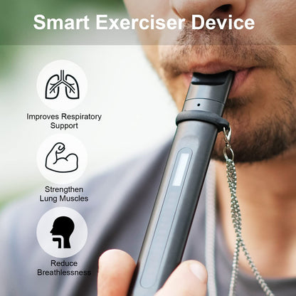 Portable Smart Breathing Trainer – Rechargeable Respiratory Exercise Device with LED Progress Bar | Boost Lung Capacity & Endurance for Athletes, Runners & Fitness Enthusiasts - Image 4
