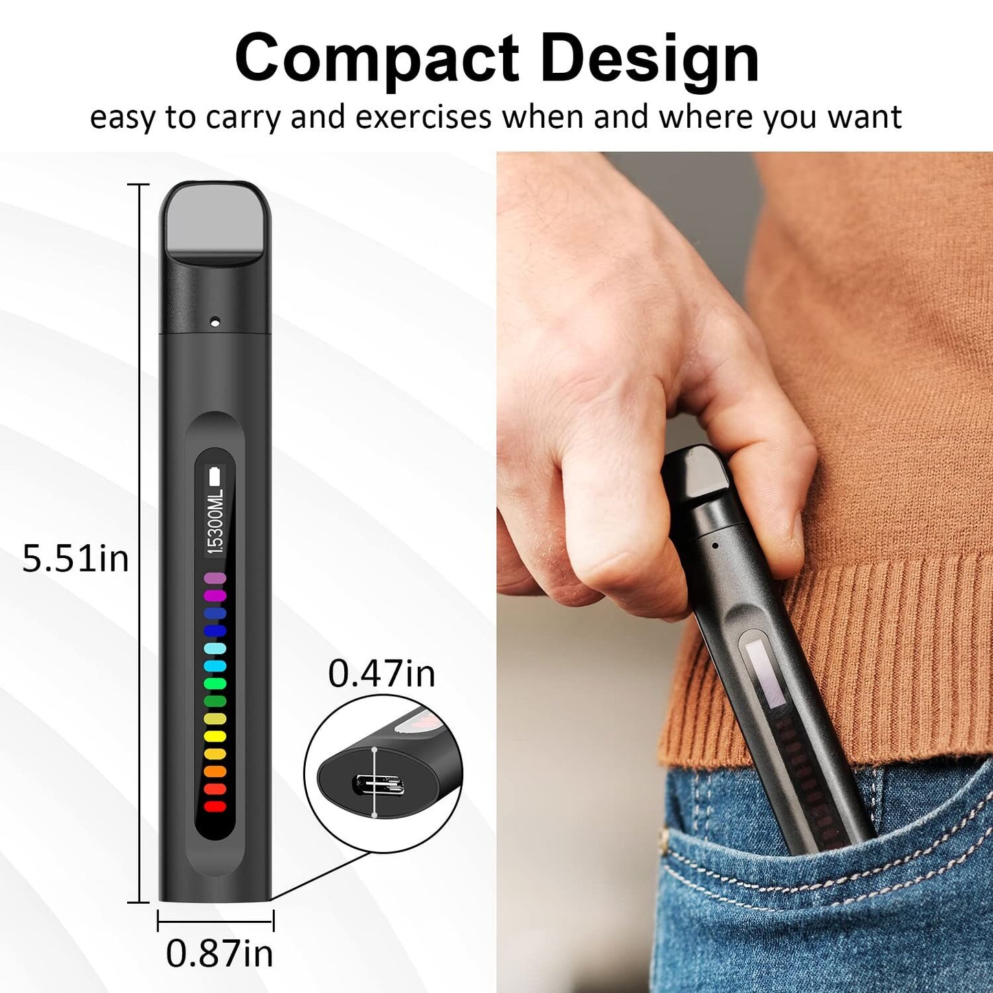 Portable Smart Breathing Trainer – Rechargeable Respiratory Exercise Device with LED Progress Bar | Boost Lung Capacity & Endurance for Athletes, Runners & Fitness Enthusiasts - Image 5