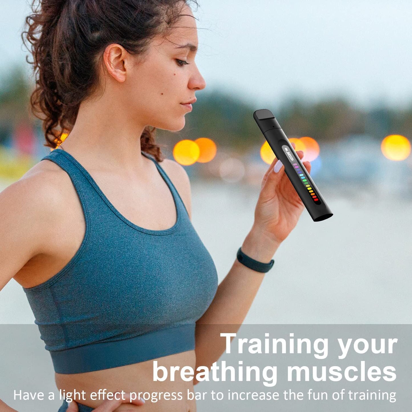Portable Smart Breathing Trainer – Rechargeable Respiratory Exercise Device with LED Progress Bar | Boost Lung Capacity & Endurance for Athletes, Runners & Fitness Enthusiasts - Image 8