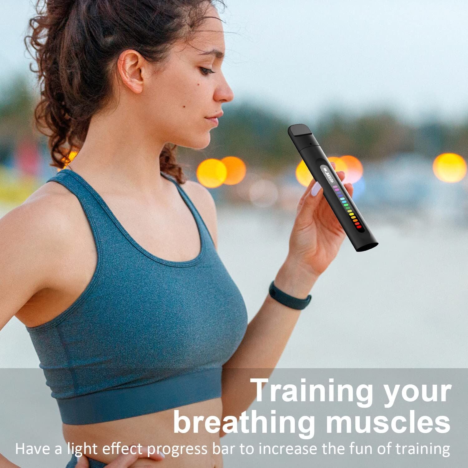 Portable Smart Breathing Trainer – Rechargeable Respiratory Exercise Device with LED Progress Bar | Boost Lung Capacity & Endurance for Athletes, Runners & Fitness Enthusiasts - Image 8