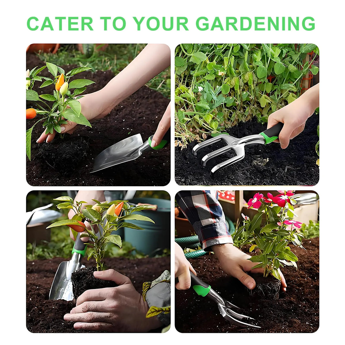 Complete 8-Piece Garden Tool Set with Carry Bag – Stainless Steel & Aluminum Tools for Digging, Pruning, Planting, and Weeding  - Image 2