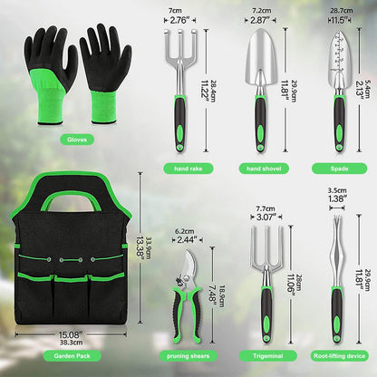 Complete 8-Piece Garden Tool Set with Carry Bag – Stainless Steel & Aluminum Tools for Digging, Pruning, Planting, and Weeding  - Image 7