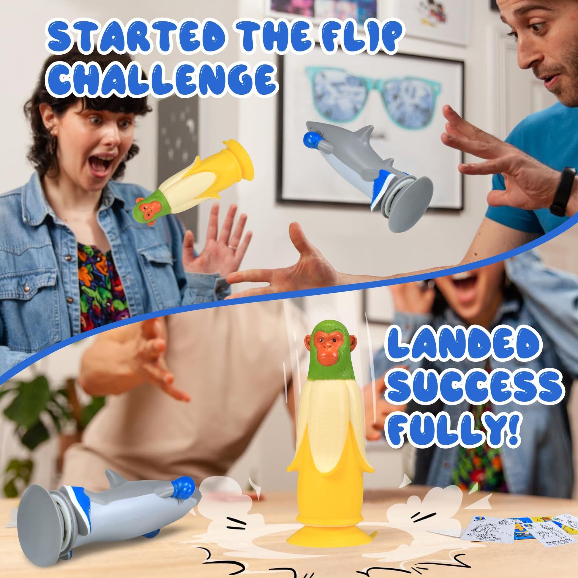Banana Monkey vs Sharkman Flip Game – Fun Toss & Flip Challenge for Family, Party & Group Play | Other Action Games Available In-Store - Image 2