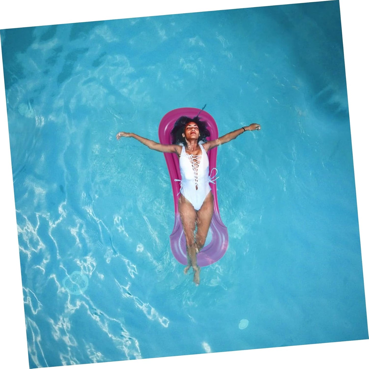 Inflatable Red Floating Bed: Portable Foldable Swimming Mat for Pool Lounging, Water Fun & Beach Relaxation - Image 5