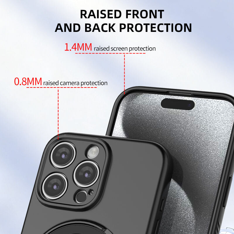 Magnetic Shockproof Case with 360-Degree Rotating Ring Stand for iPhone 16 Pro Max – Slim Protective Phone Cover with Airbag Corners and Wireless Charging Support for Home, Office, Travel and Daily Use (Grey)  - Image 7
