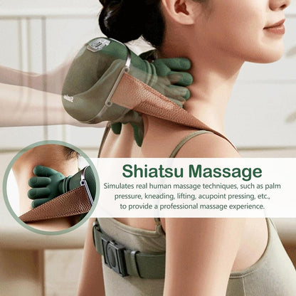 Hand-Like Neck & Shoulder Massager with 4D Kneading and Heat – Portable Massage Device for Back, Legs, and Neck Relaxation (Forest Green)  - Image 2