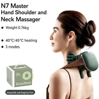 Hand-Like Neck & Shoulder Massager with 4D Kneading and Heat – Portable Massage Device for Back, Legs, and Neck Relaxation (Forest Green)  - Image 6