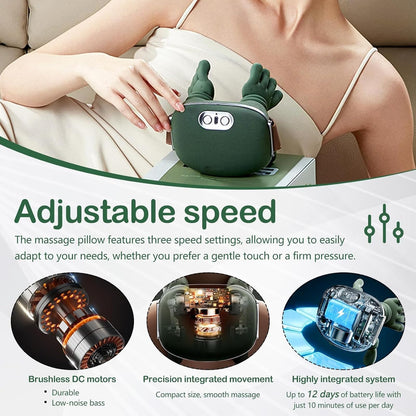 Hand-Like Neck & Shoulder Massager with 4D Kneading and Heat – Portable Massage Device for Back, Legs, and Neck Relaxation (Forest Green)  - Image 7