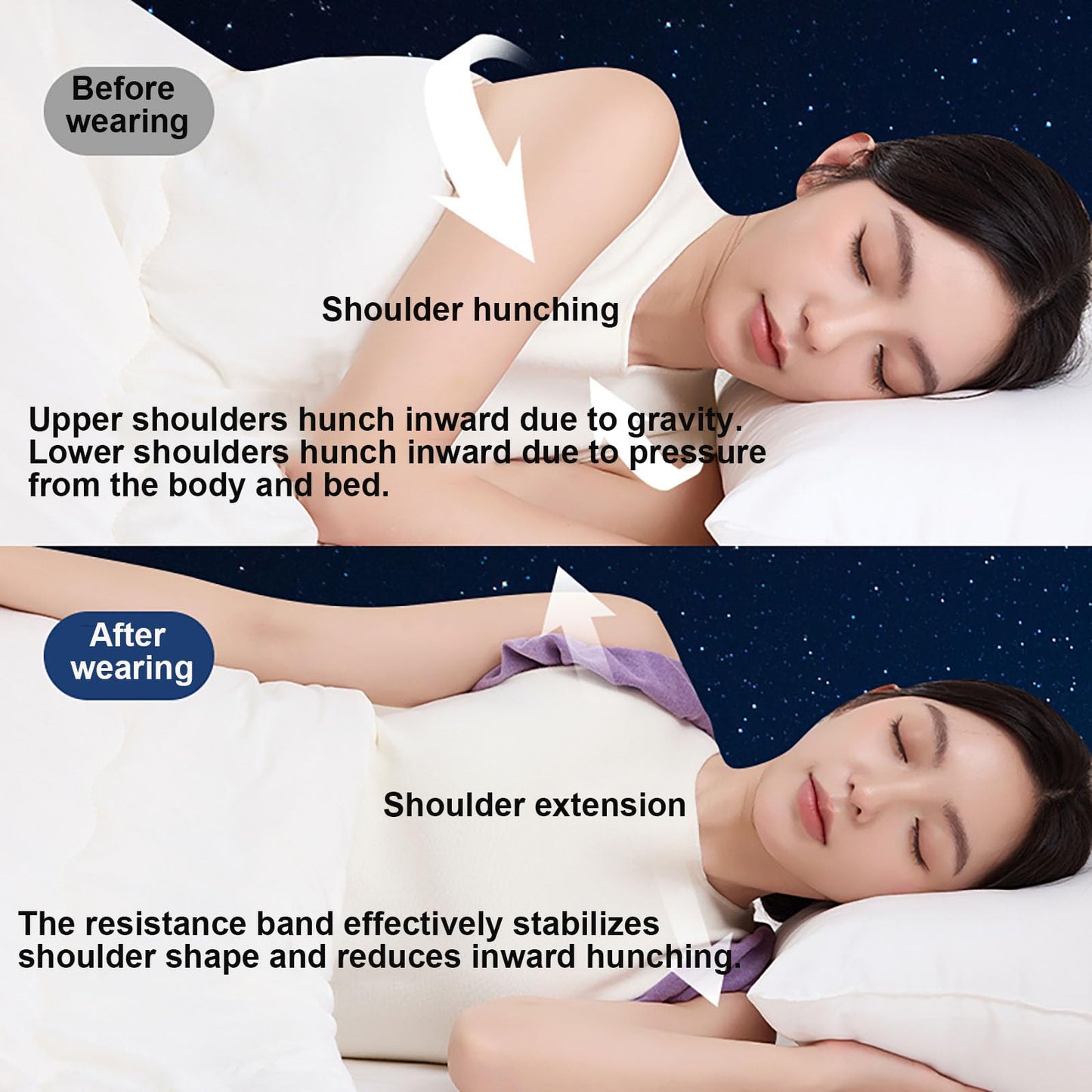 Sleep Posture Corrector for Women and Men – Shoulder Alignment Belt with Soft Cushion, Nighttime Back Support for Better Spine and Upper Body Positioning (L) - Image 4