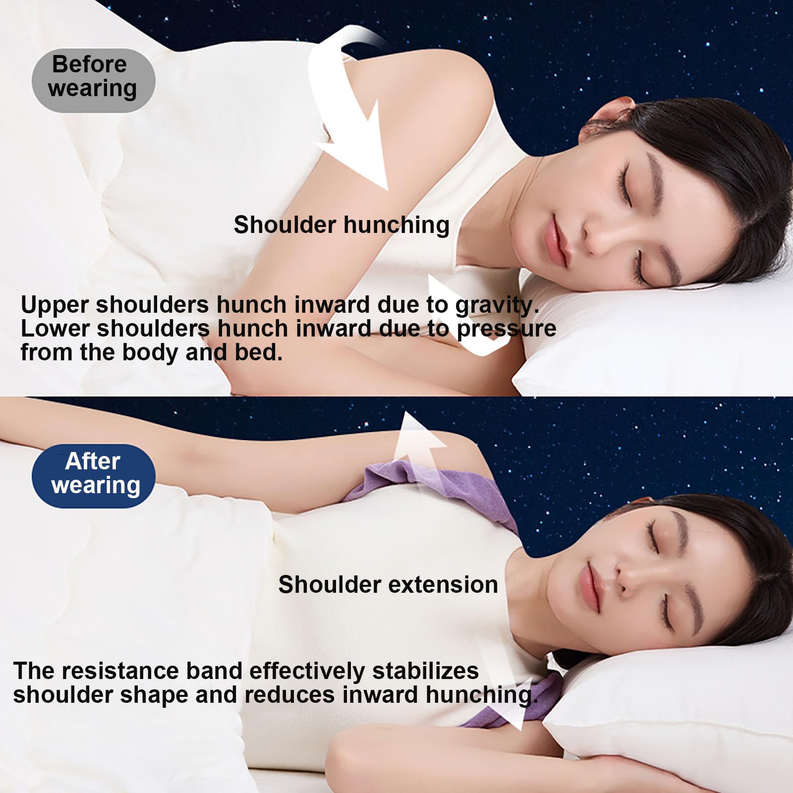 Sleep Posture Corrector for Women and Men – Shoulder Alignment Belt with Soft Cushion, Nighttime Back Support for Better Spine and Upper Body Positioning (L) - Image 4