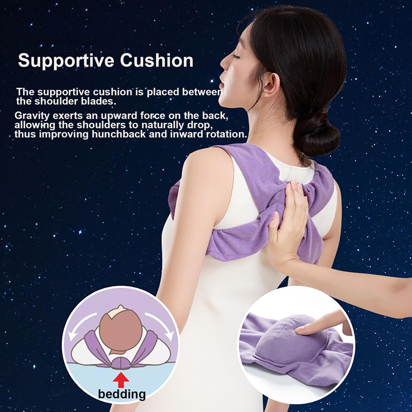 Sleep Posture Corrector for Women and Men – Shoulder Alignment Belt with Soft Cushion, Nighttime Back Support for Better Spine and Upper Body Positioning (M) - Image 3