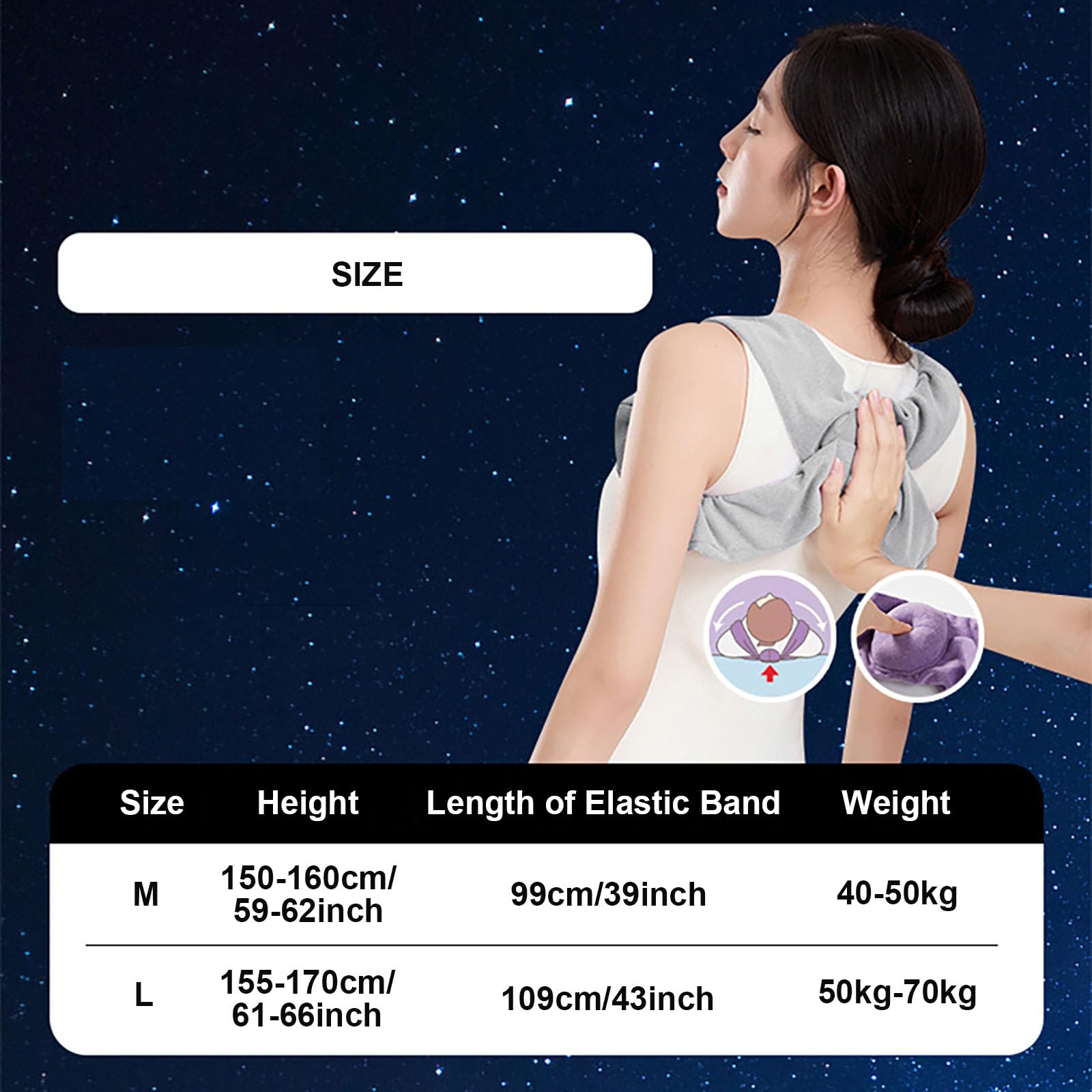 Sleep Posture Corrector for Women and Men – Shoulder Alignment Belt with Soft Cushion, Nighttime Back Support for Better Spine and Upper Body Positioning (M) - Image 5