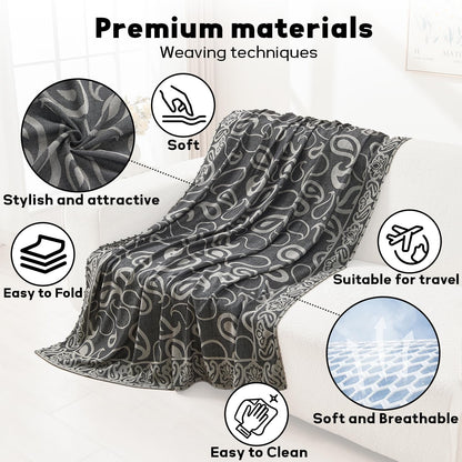 Premium Travel Blanket – Ultra-Soft Knit Wrap for Airplane, Car, Office Naps, and Gifts – Lightweight, Breathable, and Stylish with Storage Bag (Black) - Image 5
