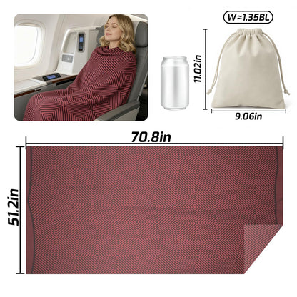 Premium Travel Blanket – Ultra-Soft Knit Wrap for Airplane, Car, Office Naps, and Gifts – Lightweight, Breathable, and Stylish with Storage Bag (Red) - Image 2