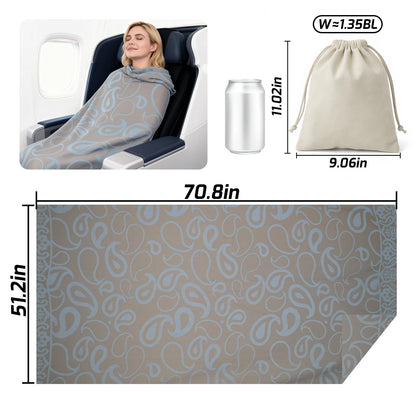Premium Travel Blanket – Ultra-Soft Knit Wrap for Airplane, Car, Office Naps, and Gifts – Lightweight, Breathable, and Stylish with Storage Bag (Blue) - Image 2