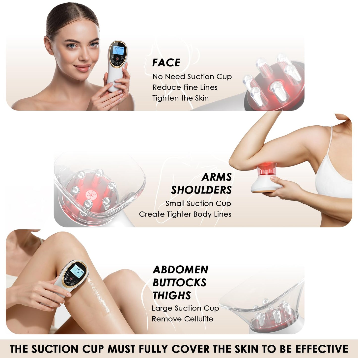Modern Jingluo Beauty Massager – Electric Meridian Facial & Body Roller with Gentle Suction and Warmth, Multi-Speed Skincare Tool for Relaxing Rituals (White) - Image 4