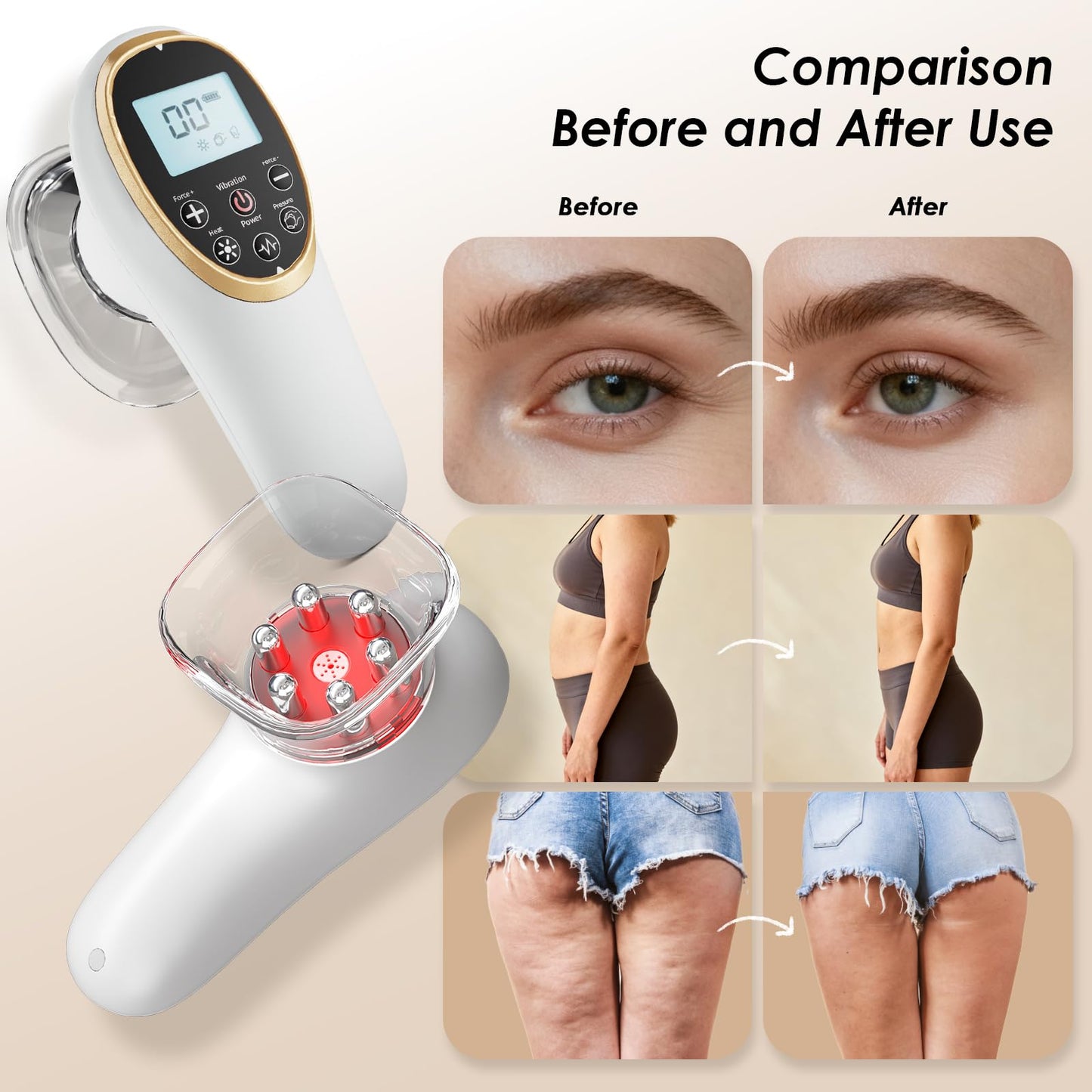 Modern Jingluo Beauty Massager – Electric Meridian Facial & Body Roller with Gentle Suction and Warmth, Multi-Speed Skincare Tool for Relaxing Rituals (White) - Image 6