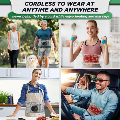 Inflatable Heating Massage Waist Belt with 3-Level Heat & Vibration – Cordless Back Support for Men and Women (Gray) - Image 7