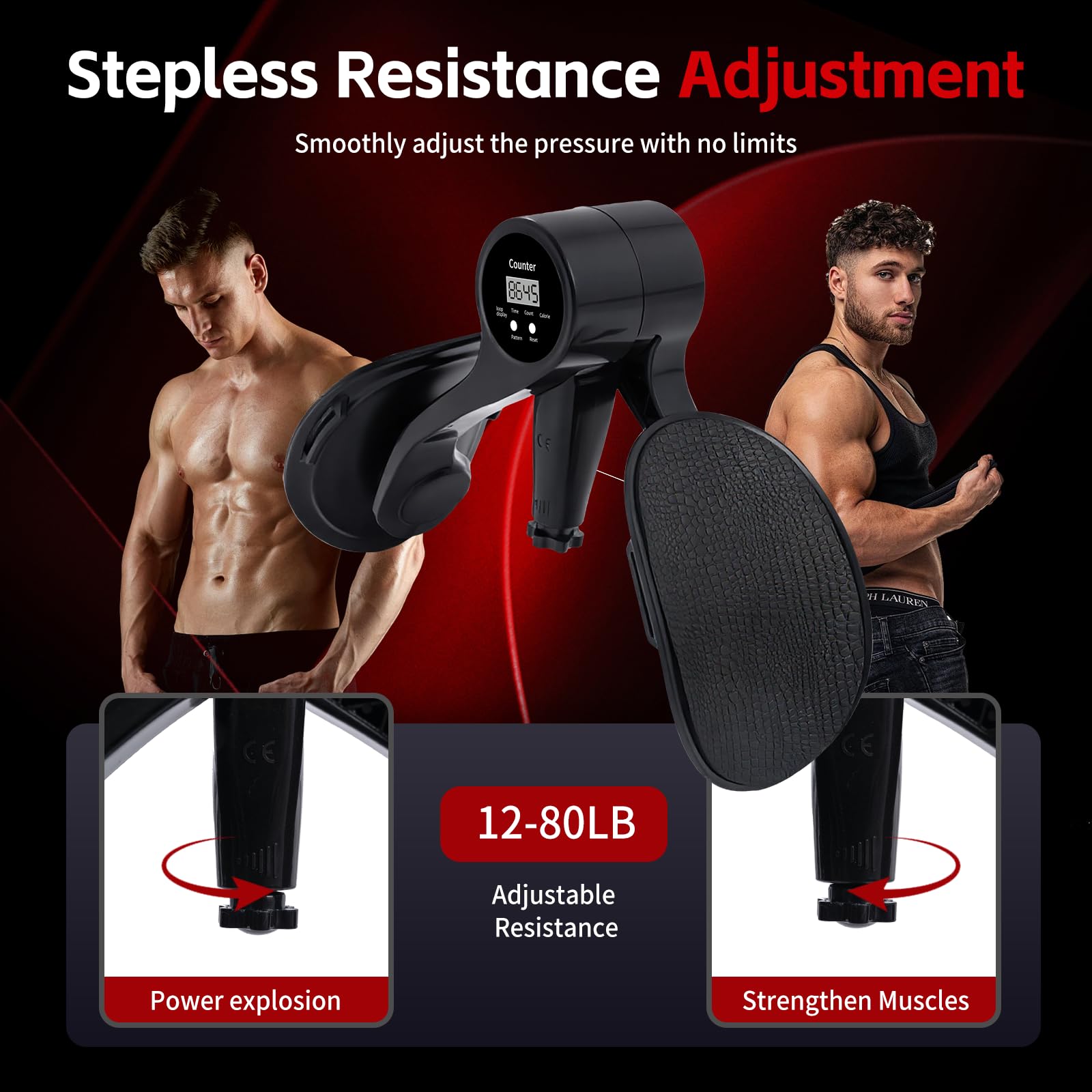 Smart Thigh Trainer with LED Display – 12-80lb Adjustable Resistance, 360° Rotation Kegel Exercise Equipment for Men & Women (Black) | Other Colors Available in Store - Image 2
