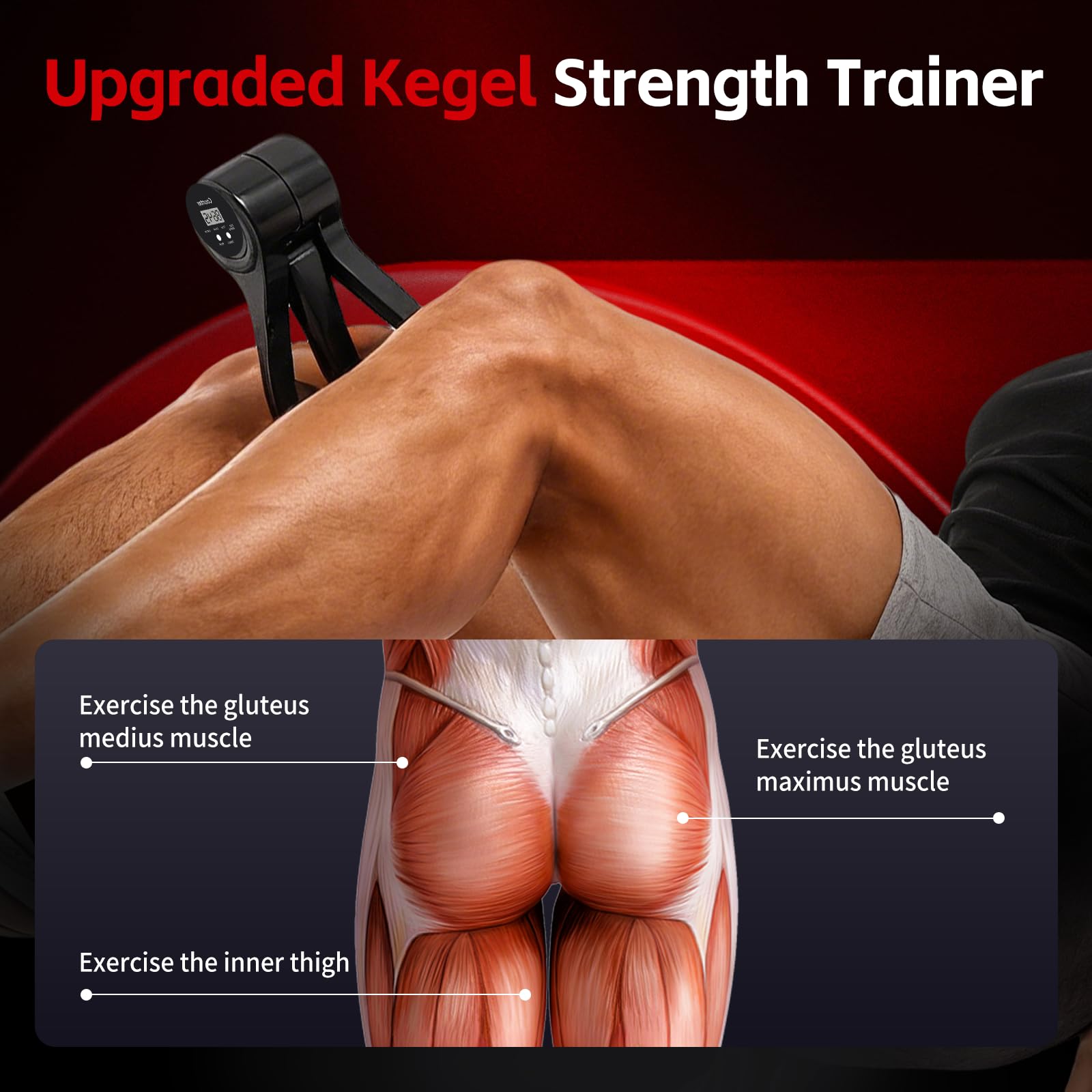 Smart Thigh Trainer with LED Display – 12-80lb Adjustable Resistance, 360° Rotation Kegel Exercise Equipment for Men & Women (Black) | Other Colors Available in Store - Image 6