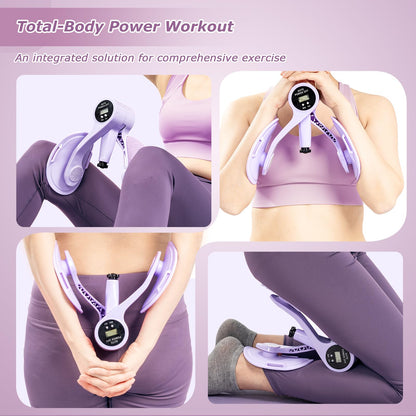 Smart Thigh Trainer with LED Display – 12-80lb Adjustable Resistance, 360° Rotation Kegel Exercise Equipment for Women (Purple) | Other Colors Available in Store - Image 4