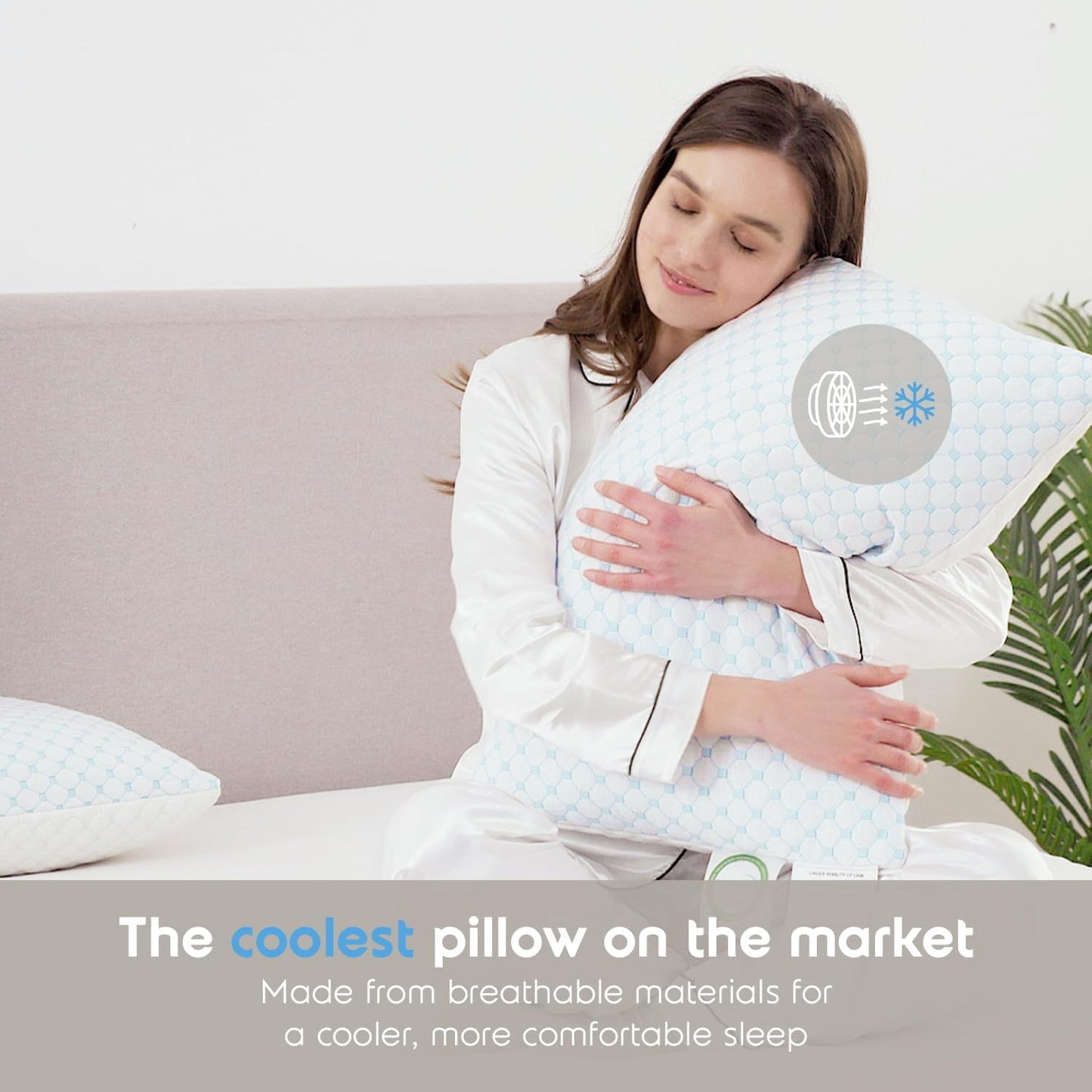 Queen Size Cooling Pillow with Shredded Memory Foam & Gel Infusion – Adjustable Loft, Breathable Dual-Sided Cover, 20" x 30" (Blue) | Other Sizes Available in Store - Image 6