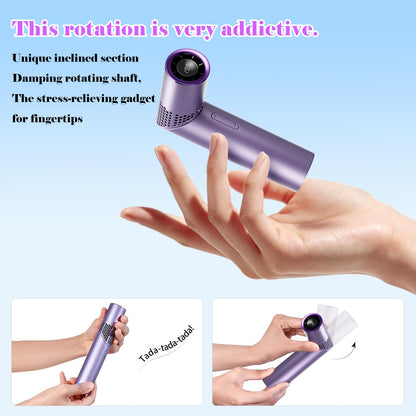 Portable Mini Handheld Fan – 3-in-1 Rechargeable Turbine Fan with 1-199 Speed, Digital Display, Neck Strap, Long Battery Life for Outdoor, Travel, Office Use (Purple) - Image 5