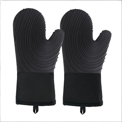 Premium Silicone Oven Mitts – Heat Resistant Up to 500°F, Non-Slip Grip, Easy to Clean, Food Grade & BPA-Free, Ideal for Grilling, Baking, Cooking, Microwave Use (Black)