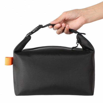 Foldable Lunch Bag – Reusable Insulated Cooler Tote with Waterproof Zipper, Leak-Proof Design, Lightweight & Compact, Ideal for Work, School, Picnic, Travel (Black)