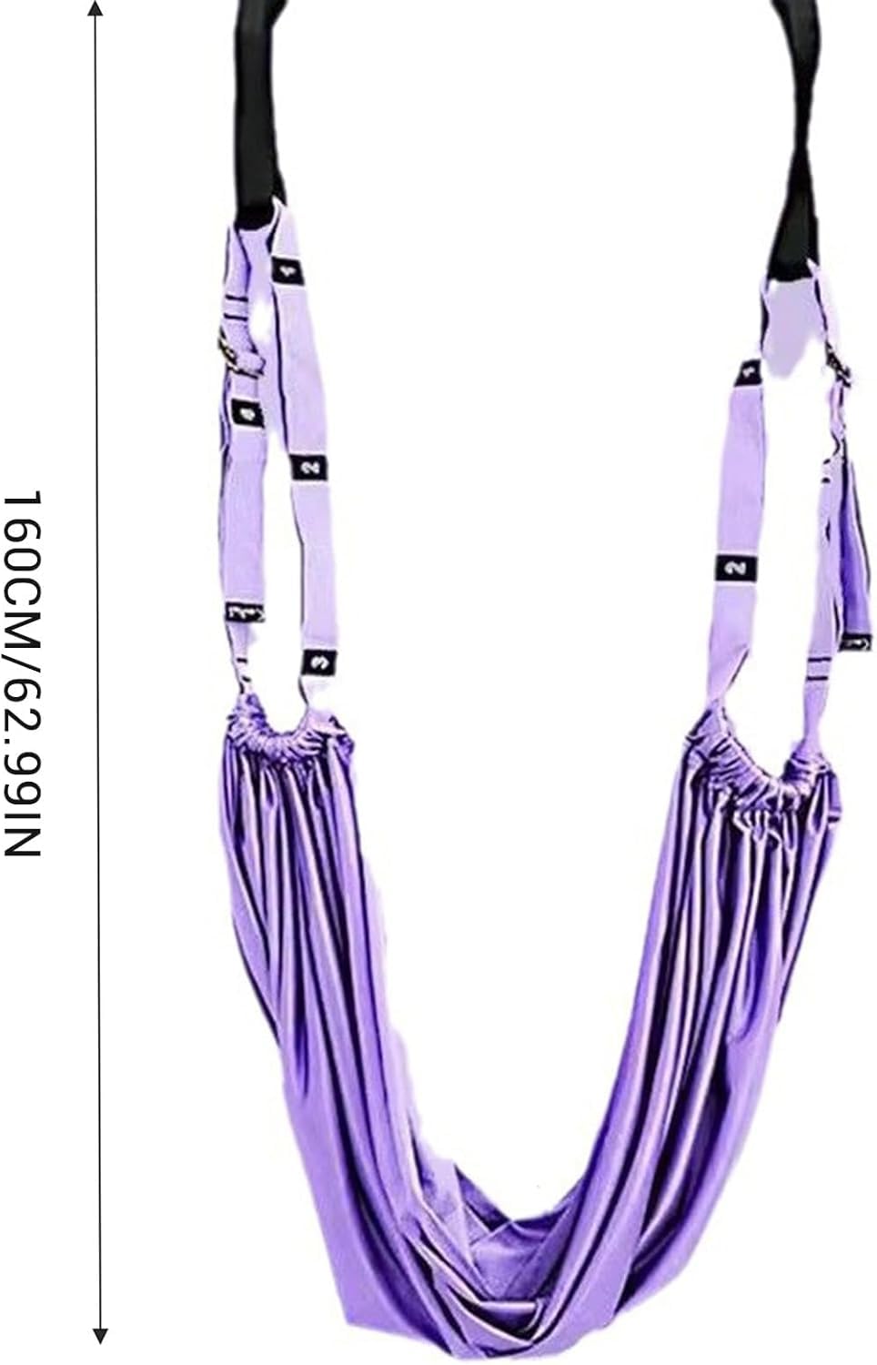 Door-Hanging Yoga Hammock for Backbend & Stretching – Adjustable Aerial Yoga Strap with Dual Anchors, Full-Body Flexibility Trainer for Home Use (Purple) - Image 7