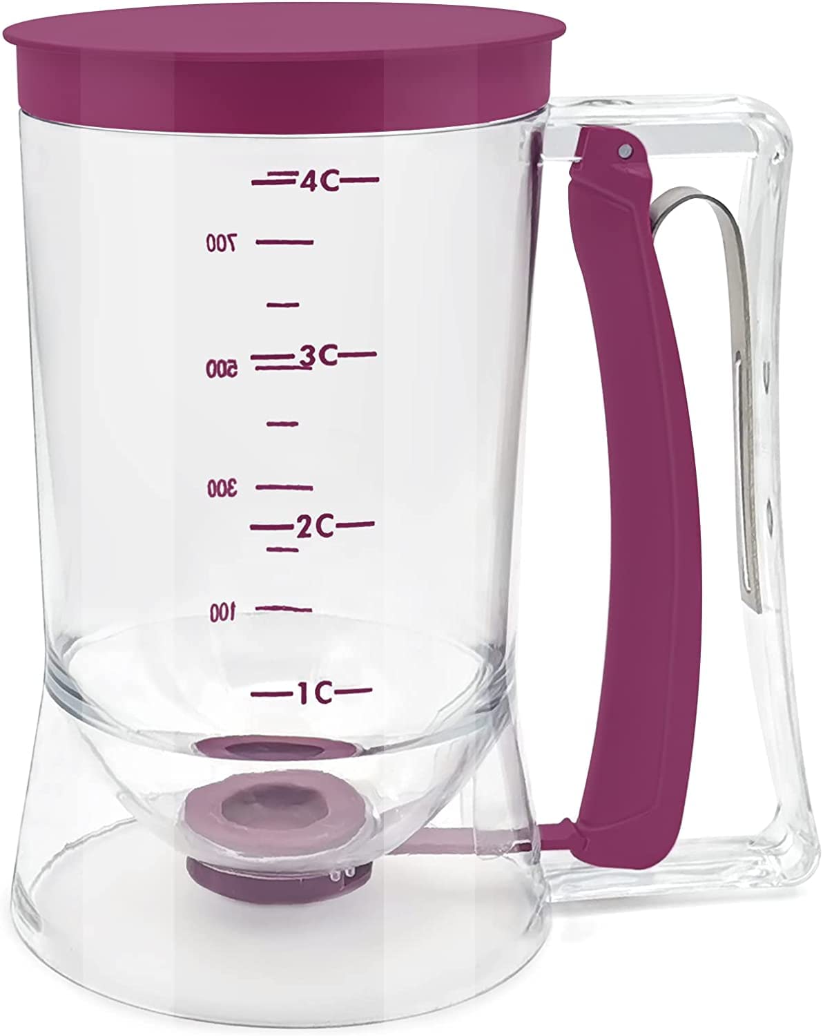 Batter Dispenser with Measuring Marks – 900ml Cake Mix Pourer for Cupcakes, Pancakes, Muffins, Waffles & More (Purple)  - Image 2