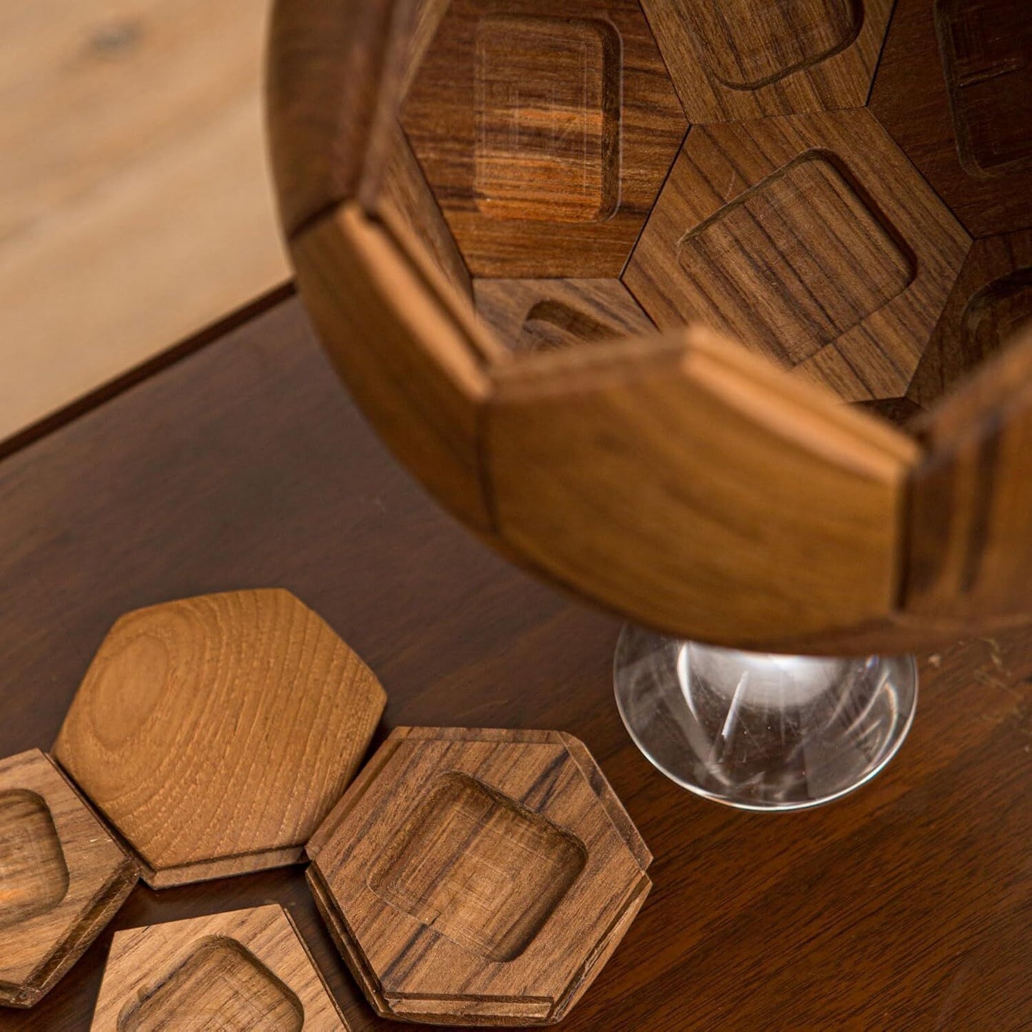 Handcrafted Wooden Football Puzzle – 3D Mortise and Tenon Soccer Ball Assembly Kit | Solid Teak, Beech Wood | DIY Gift for Adults, Kids & Football Fans - Image 5