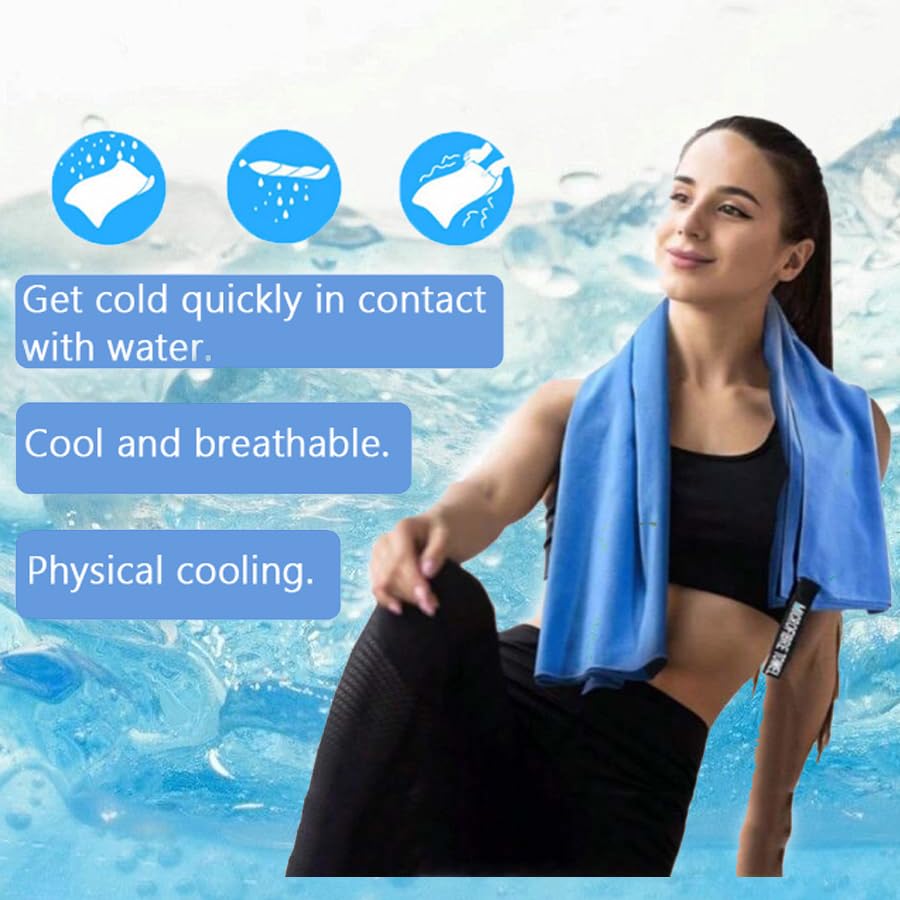 Instant Cooling Towel – Quick-Dry Sport Towel with EVA Storage Case & Carabiner Clip, Ideal for Gym, Outdoor, Travel Swimming(Purple) - Image 4