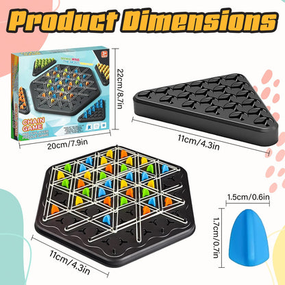 Chain Game – Multiplayer Strategy Board Puzzle for Kids & Adults | Fun Geometric Chess with Rubber Bands, 2–4 Players | Ideal Family Game for Parties, Gifts & Screen-Free Play - Image 2