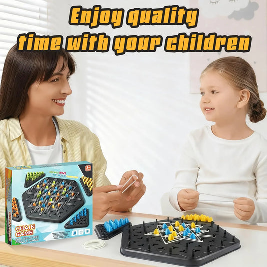 Chain Game – Multiplayer Strategy Board Puzzle for Kids & Adults | Fun Geometric Chess with Rubber Bands, 2–4 Players | Ideal Family Game for Parties, Gifts & Screen-Free Play - Image 4