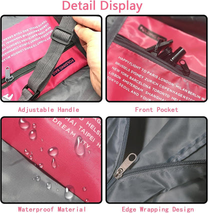 Compact Foldable Travel Duffel Bag – Lightweight Carry-On for Weekend Trips, Overnight & Gym Use (Pink) | Other Colors Available In-Store - Image 6