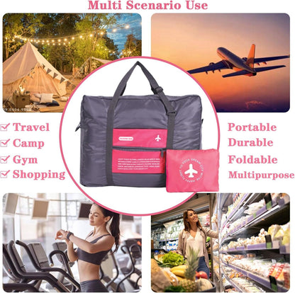 Compact Foldable Travel Duffel Bag – Lightweight Carry-On for Weekend Trips, Overnight & Gym Use (Pink) | Other Colors Available In-Store - Image 7