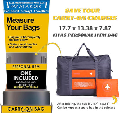 Compact Foldable Travel Duffel Bag – Lightweight Carry-On for Weekend Trips, Overnight & Gym Use (Orange) | Other Colors Available In-Store - Image 3