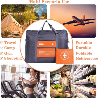 Compact Foldable Travel Duffel Bag – Lightweight Carry-On for Weekend Trips, Overnight & Gym Use (Orange) | Other Colors Available In-Store - Image 8
