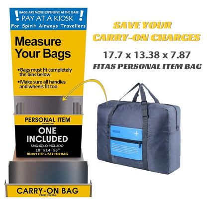 Compact Foldable Travel Duffel Bag – Lightweight Carry-On for Weekend Trips, Overnight & Gym Use (Blue) | Other Colors Available In-Store - Image 3