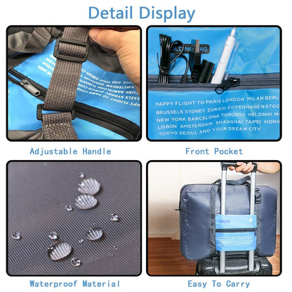 Compact Foldable Travel Duffel Bag – Lightweight Carry-On for Weekend Trips, Overnight & Gym Use (Blue) | Other Colors Available In-Store - Image 4