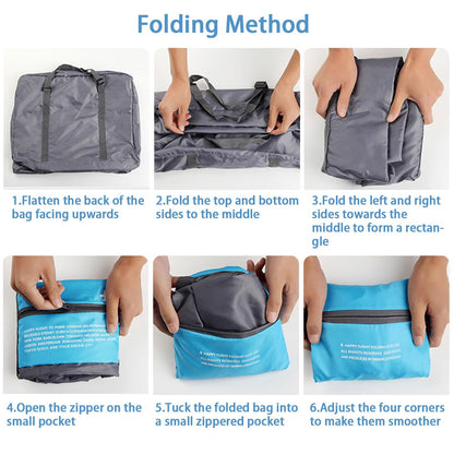 Compact Foldable Travel Duffel Bag – Lightweight Carry-On for Weekend Trips, Overnight & Gym Use (Blue) | Other Colors Available In-Store - Image 5