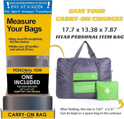 Compact Foldable Travel Duffel Bag – Lightweight Carry-On for Weekend Trips, Overnight & Gym Use (Green) | Other Colors Available In-Store - Image 3