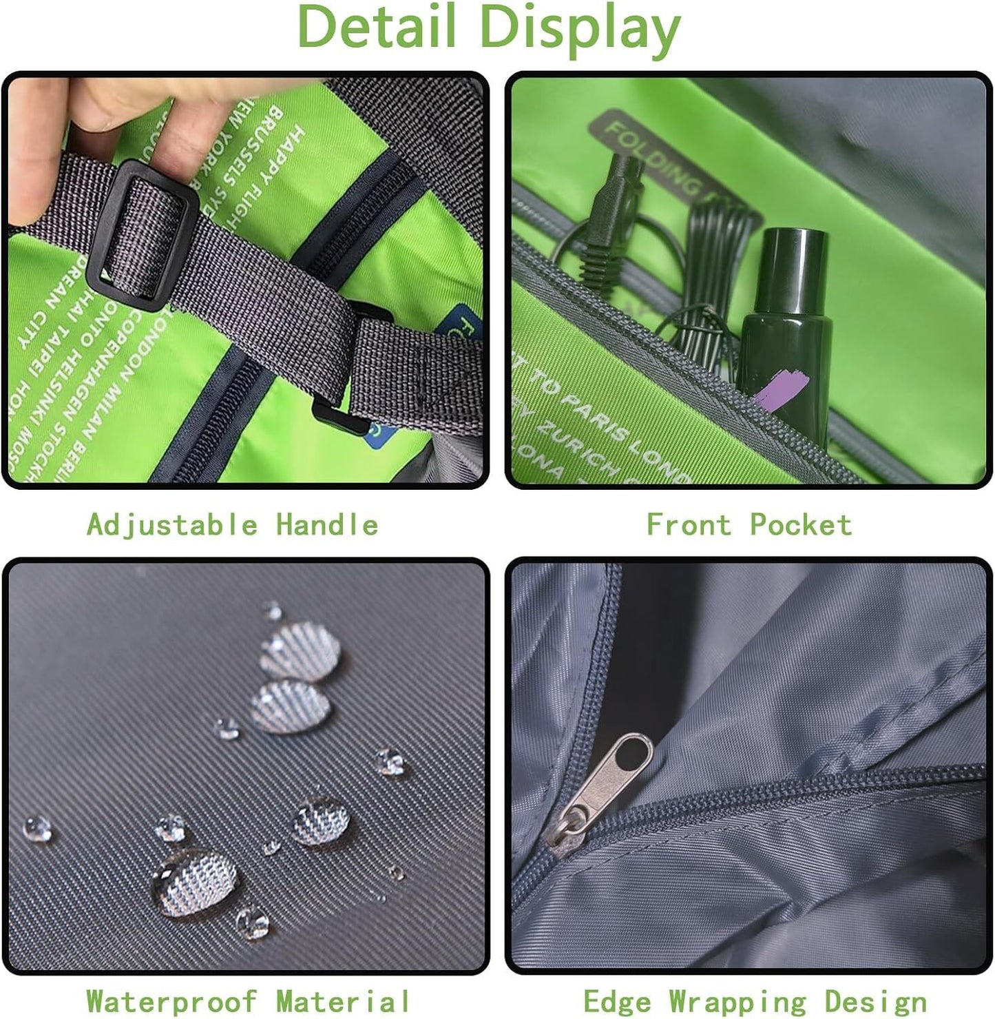 Compact Foldable Travel Duffel Bag – Lightweight Carry-On for Weekend Trips, Overnight & Gym Use (Green) | Other Colors Available In-Store - Image 4