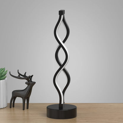 Twisted Spiral LED Table Lamp – Modern Touch-Control Desk Light for Bedroom, Living Room & Café Decor (Black) - Image 2