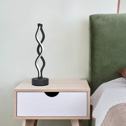 Twisted Spiral LED Table Lamp – Modern Touch-Control Desk Light for Bedroom, Living Room & Café Decor (Black) - Image 5